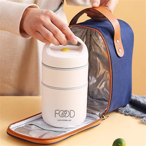 COD2 Layers Portable Lunch Box Insulated Food Container Breakfast Cup