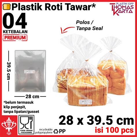 Plastik Roti Tawar Opp Bening Isi Lembar Lazada Indonesia