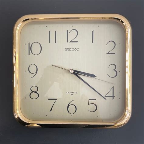 Vintage 1970s Gold Plastic Seiko Wall Clock Chairish