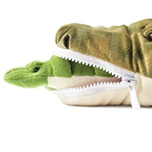 Prextex Set de Peluches Crocodile en Peluche avec 3 Petits Bébés