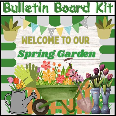 retro spring garden bulletin board kit march april  classroom