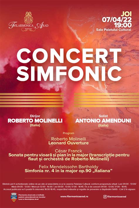 Concert Simfonic Joi Aprilie Filarmonica Arad