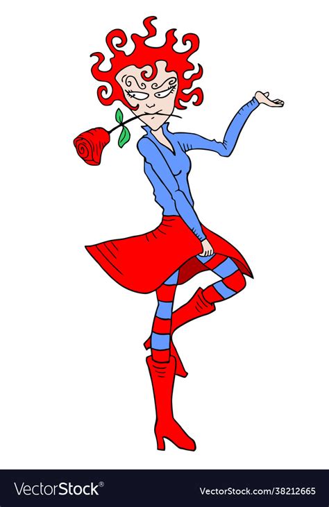 Funny dancing woman Royalty Free Vector Image - VectorStock