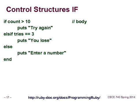 CSCE 740 Software Engineering Ruby And The Tools