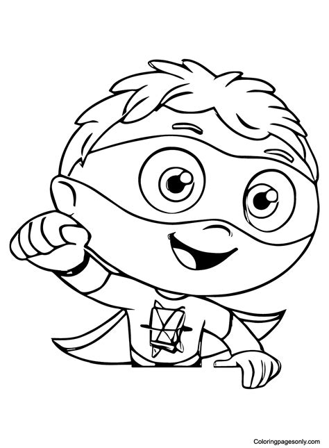 Super Why With Wonder Red Coloring Page Free Printable Coloring Pages