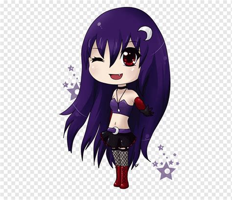 Chibi Mangaka Kavaii Anime Count Purple Black Hair Violet Png Pngwing