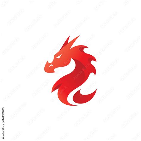 Dragon illustration with modern gradient color, dragon logo vector icon ...