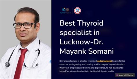 Best Thyroid Specialist In Lucknow Dr Mayank Somani