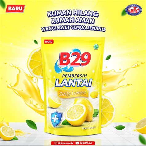 B29 Pembersih Lantai Refill Pouch 750ml Lemon Floor Cleaner