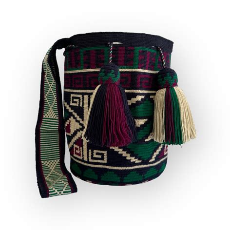 Mochila Wayuu Tradicional Grande Diseño Étnico Artesanías El Perendengue