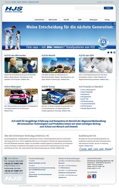 Neue Website von HJS bietet jetzt noch mehr, HJS Emission Technology ...