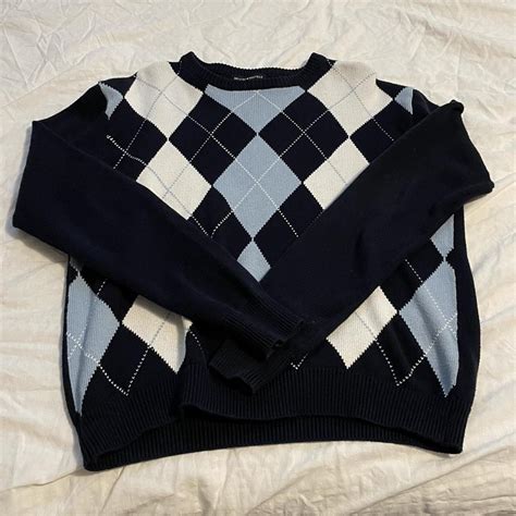 Brandy Melville Bernadette Sweater Blue And White Depop