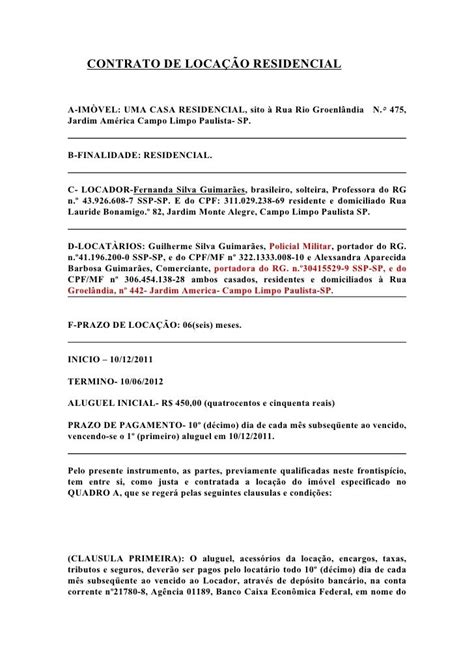 Contrato De Aluguel Simples Em Word E Pdf Contrato De Aluguel