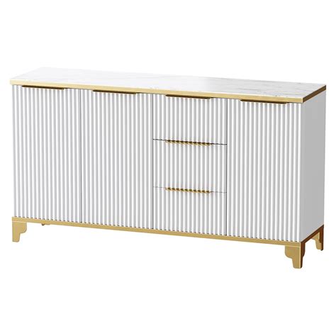 White Sideboard with Tempered Glass 3d model Download Maxve