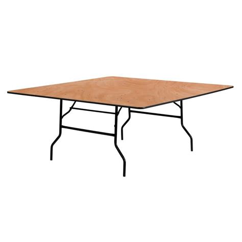 72 In Natural Wood Tabletop Metal Frame Folding Table Cga Yt 8992 Na