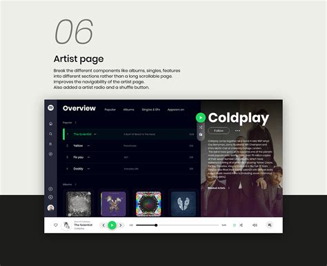 spotify web redesign concept  behance