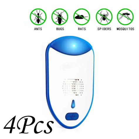 4Pc Frequency Conversion Ultrasonic Multifunction Insect Repellent Pest ...