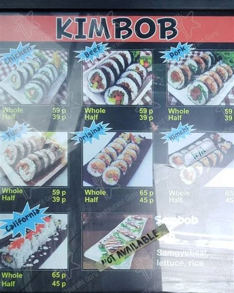 Menu At Nara Kimbob Restaurant Quezon City J394pvw