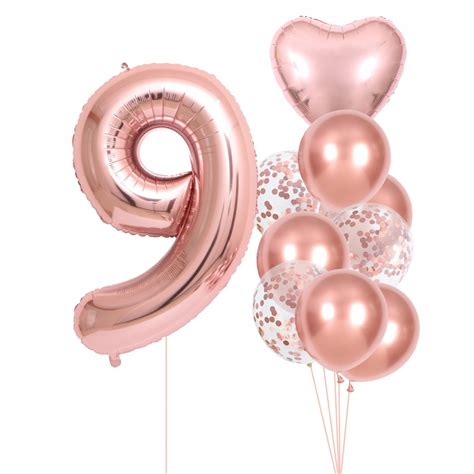 Balony Na Lat Cyfra Urodziny Rose Gold Serce Allegro Pl