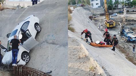 إصابة شخص في حادث سقوط سيارة بورش للبناء بطنجة صور