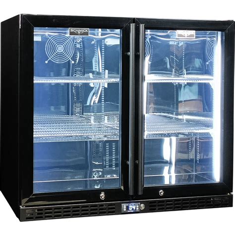 Schmick Twin Door Quiet Running Black Heated Glass Door Bar Fridge A Man And His Cave