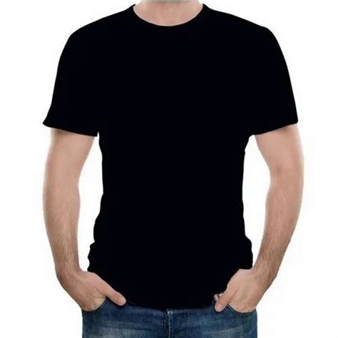 Cotton Half Sleeves Mens Black Plain T Shirt At Rs 150 In Kolkata Id