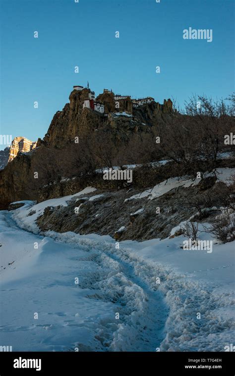 Trek in Himalayas. Sunrise in Village in Himalayas Stock Photo - Alamy