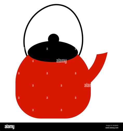 Vector Illustration Of Teapot In Cartoon Flat Style Teakettle On White