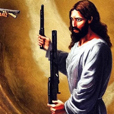 Jesus With Guns Killing Demons Stable Diffusion Openart