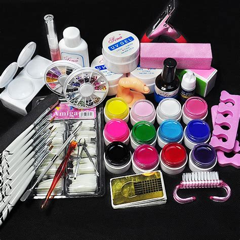 1 Set Nail Art Tool Kit Manicure Set For Beginners 12 Color UV Gel 8