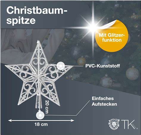 Baumspitze Stern Silber Christbaumspitze Spitze F R Tannenbaum