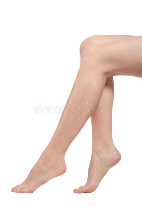 Beautiful Naked Woman Legs Isolated On White Stock Photo Image Of