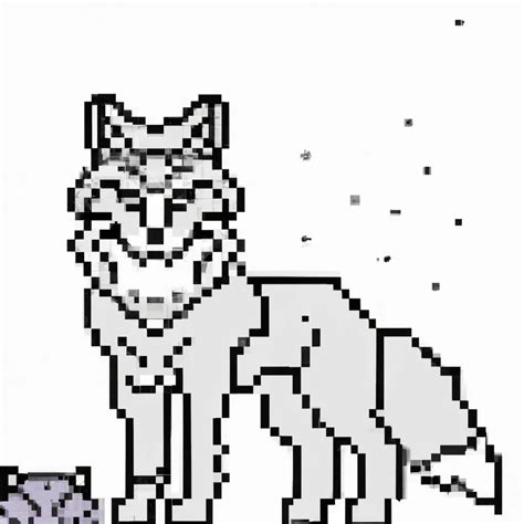 Pixel Art De Lobos Para Colorir Imprima Já