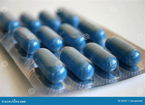 Pack Of Blue Pills Stock Image Image Of Buff Sick Macro 22241