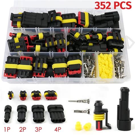 352pcs Car Electrical Wire Connector Cable Kit Waterproof Connector 1 2 3 4 Pin Way Terminal