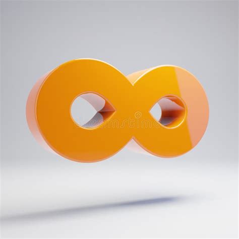 Orange Infinity Symbol Icon From Glossy Wire With Stock Vector