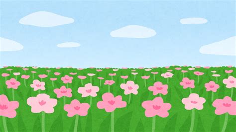 お花畑のイラスト（背景素材） かわいいフリー素材集 いらすとや