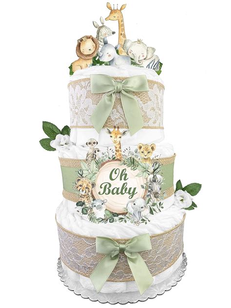 Amazon Safari Diaper Cake Gender Neutral Baby Gift Gender