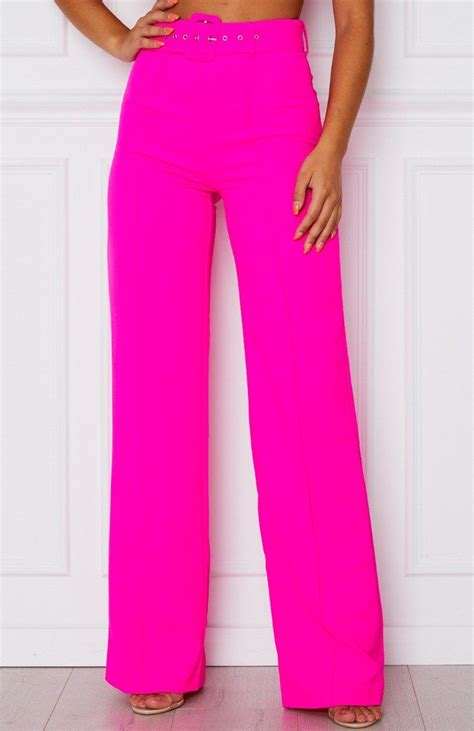 Revive Buckle Pants Hot Pink White Fox Boutique Usa Hot Pink Pants Clothes Pink Wide Leg