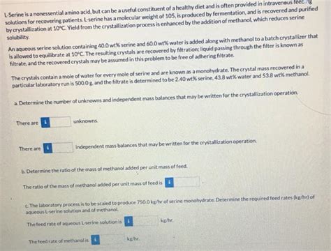 Solved L Serine Is A Nonessential Amino Acid But Can Be A Chegg