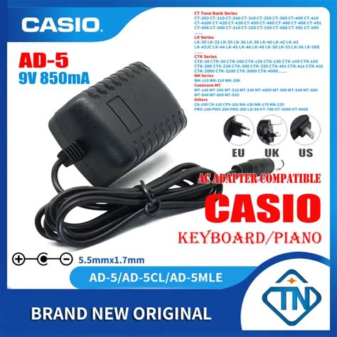 9V 850mA AC DC Adaptor AD 5 For Casio LD 50 WK 110 WK 210 WK 200