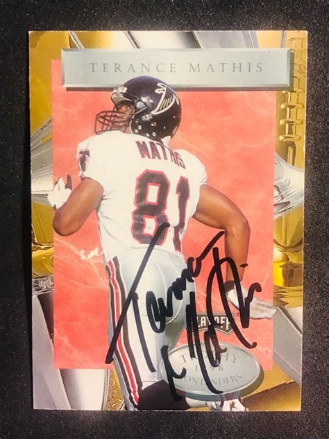 Atlanta Falcons TERANCE MATHIS Autographed Signed Auto 1996 Playoff