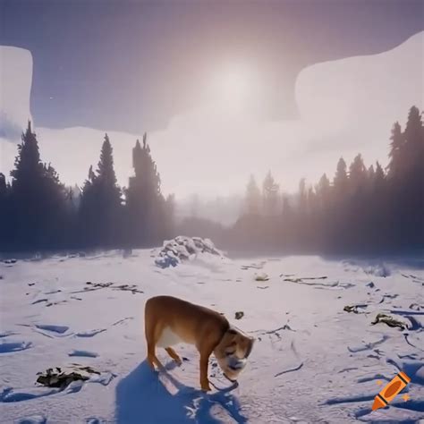 Unreal Engine Scene With A Liger In Winter On Craiyon