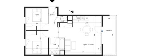 Plan Appartement T3 De 63 55 M² Neuf à Baillargues Résidence « L