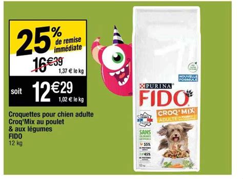 Promo Croquettes Pour Chien Adulte Croq mix Au Poulet Aux Légumes