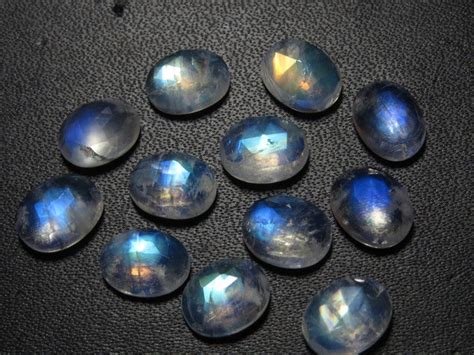 Rainbow Moonstone Aaaaa High Quality Rose Cut Oval Shape Cabochon Full