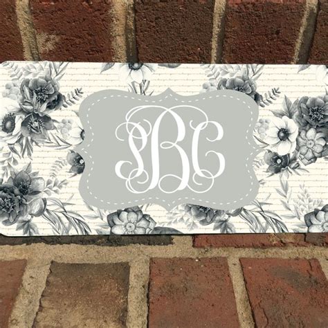 Floral License Plate Etsy