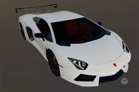 Mod Le D Gratuit De Voiture De Sport Lamborghini Aventador Blanche