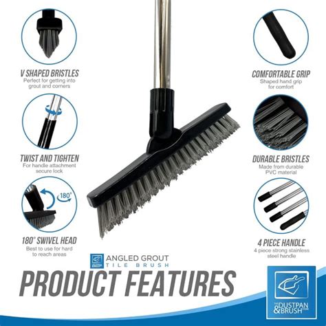 Angled Grout Cleaning Brush Stiff Bristle Bath Scrubber Floor Grout