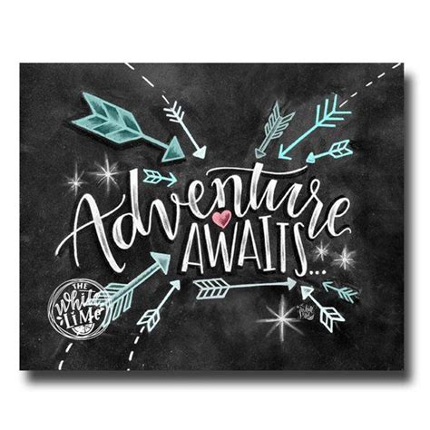 Adventure Awaits Sign Chalkboard Art Chalk Art Travel Sign Etsy Uk